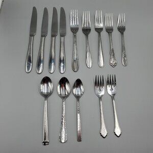 Flatware Silverware Mixed Lot Knives Forks Spoons Korea Stainless
